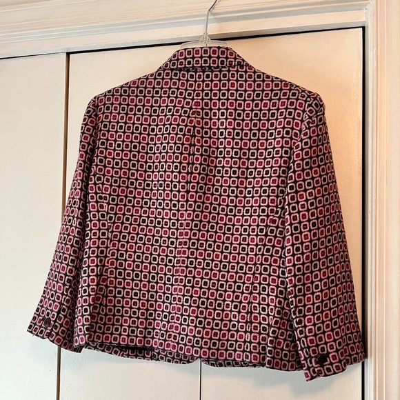 Worthington Raspberry Patterned Two Button Blazer - 10 - Picture 3 of 5
